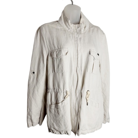 Max Jeans Jackets & Blazers - Max Jeans Linen Blend Utility Jacket Large